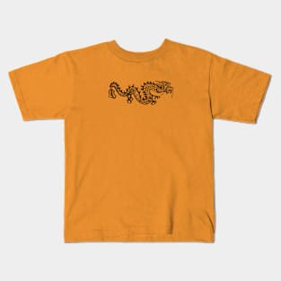 Dragon Flying in the Sky (Black) Kids T-Shirt